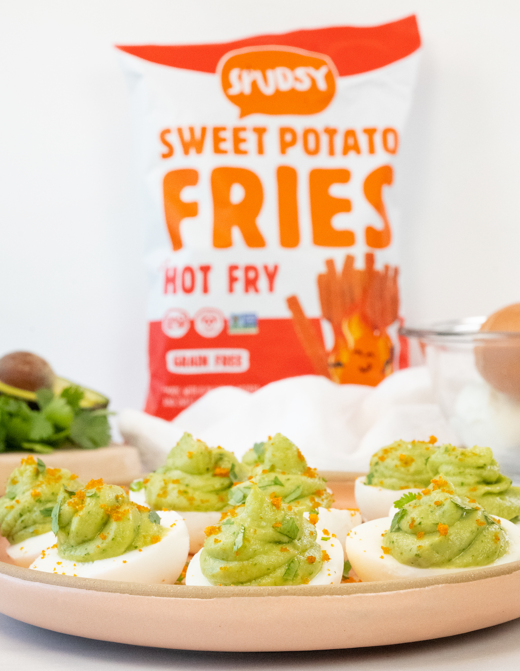 Spicy Avocado Deviled Eggs